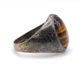 Vintage Sterling Tigers Eye Cabochon Ring 9.75