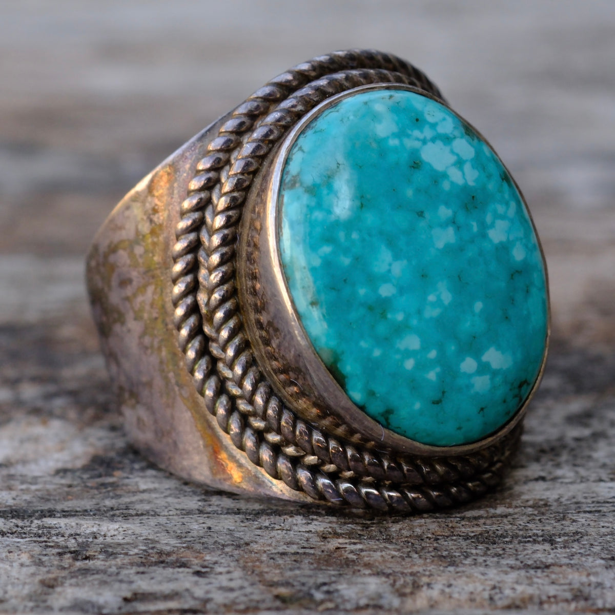 Vintage Sterling Turquoise Ring 8