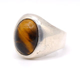 Vintage Sterling Tigers Eye Cabochon Ring 11.25