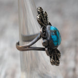 Vintage Sterling Turquoise Ring 4.5