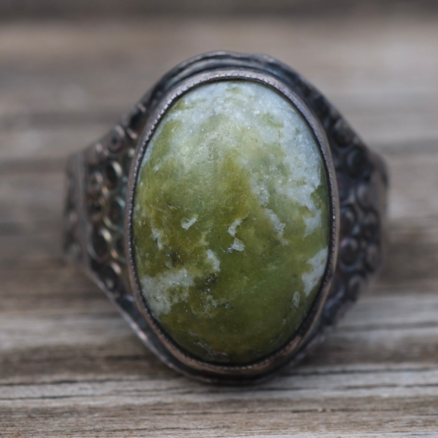 Vintage Sterling Serpentine Stamped Band Ring 8