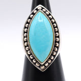 Vintage Sterling Faux Turquoise Ring 6.75