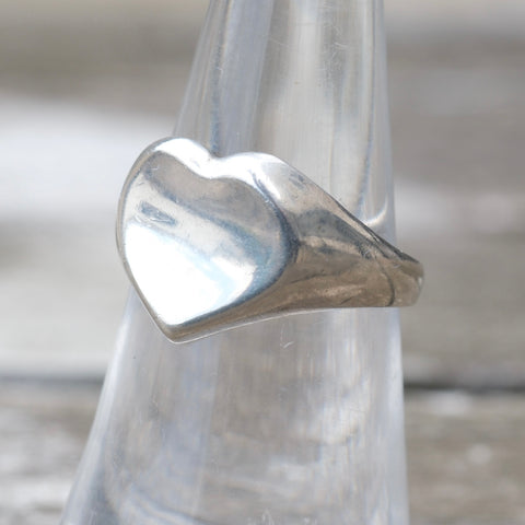 Vintage Sterling Silver Heart Ring 6.5