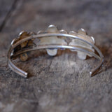 Vintage Sterling Turquoise Cluster Cuff Bracelet 6.25"