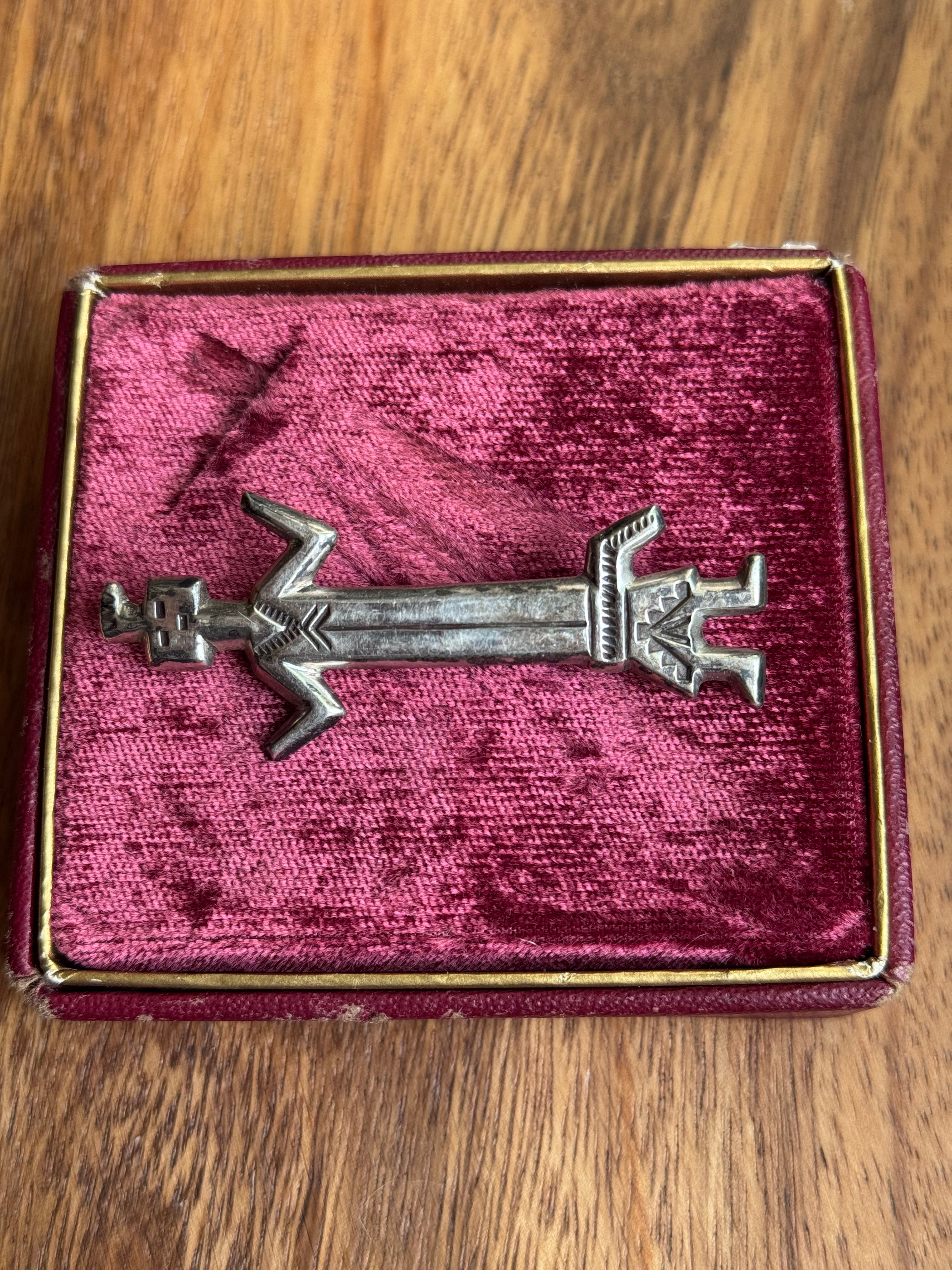 OLD Vintage Sterling Silver Kachina Pin