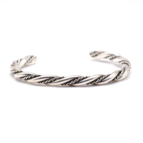 Vintage Sterling Silver Braided Cuff Bracelet 5.75"