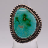 Vintage Sterling Turquoise Roper Ring 6.75
