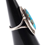 Vintage Sterling Turquoise Roper Ring 6.5