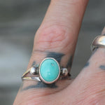Vintage Sterling Turquoise Ring 8.75