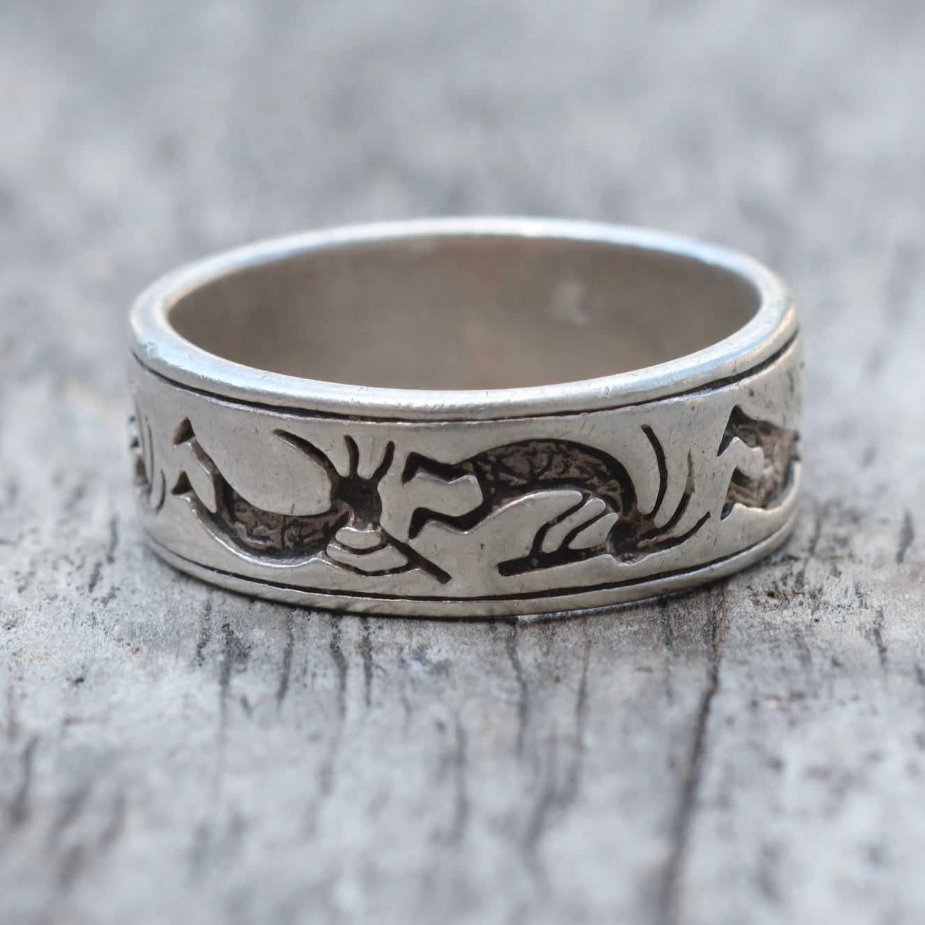 Vintage Sterling Silver Kokopelli Ring 7.5