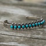 Vintage Sterling Snake Eye Turquoise Cuff