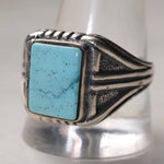 Vintage Sterling Turquoise Trading Post Ring 12.25