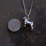Vintage Sterling Silver Bulldog Necklace