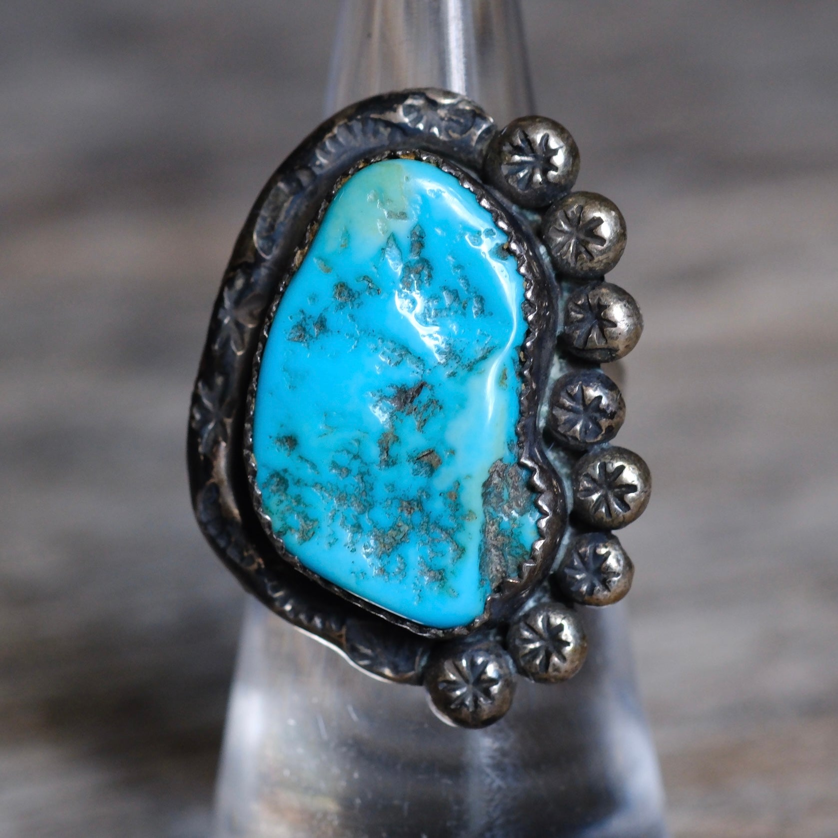 Vintage Sterling Turquoise Ring 5.5