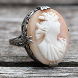 Vintage Sterling Cameo Ring 4