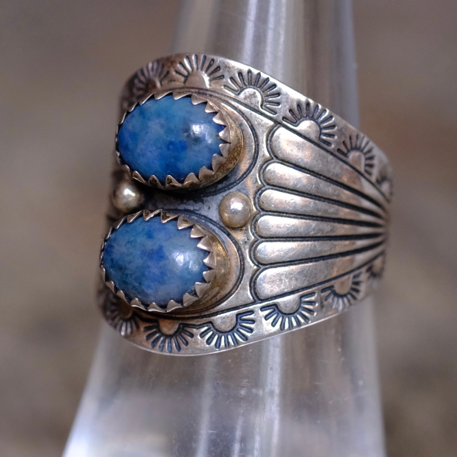 Vintage Sterling Sodalite Stamped Ring 7