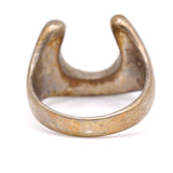 Vintage Sterling Crushed Turquoise Horseshoe Ring 10.25