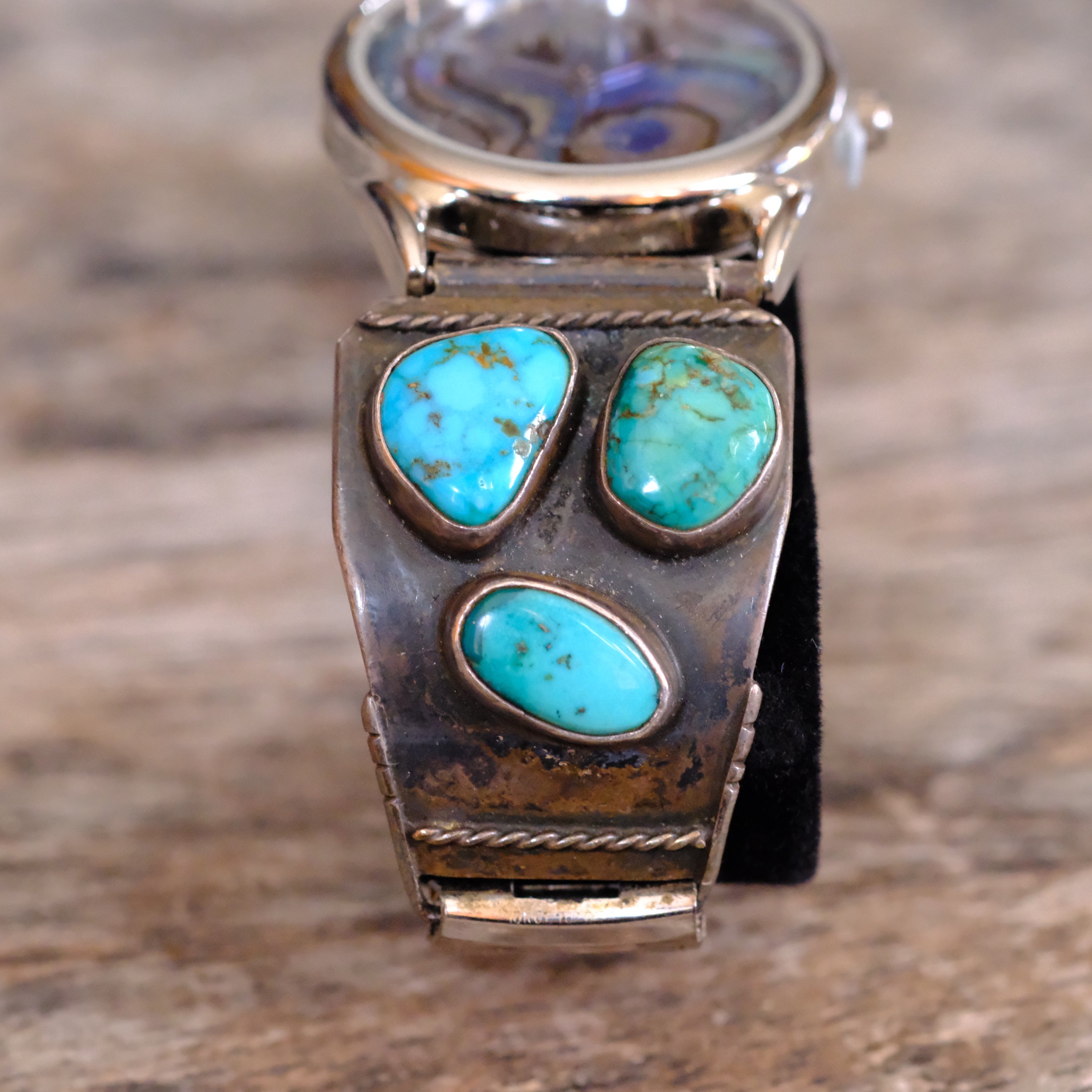 Vintage Sterling 6-Stone Turquoise Watch