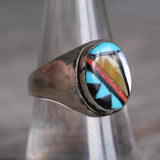 Vintage Sterling Zuni Inlay Ring 9