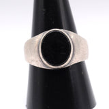 Vintage Sterling Onyx Signet Ring 9