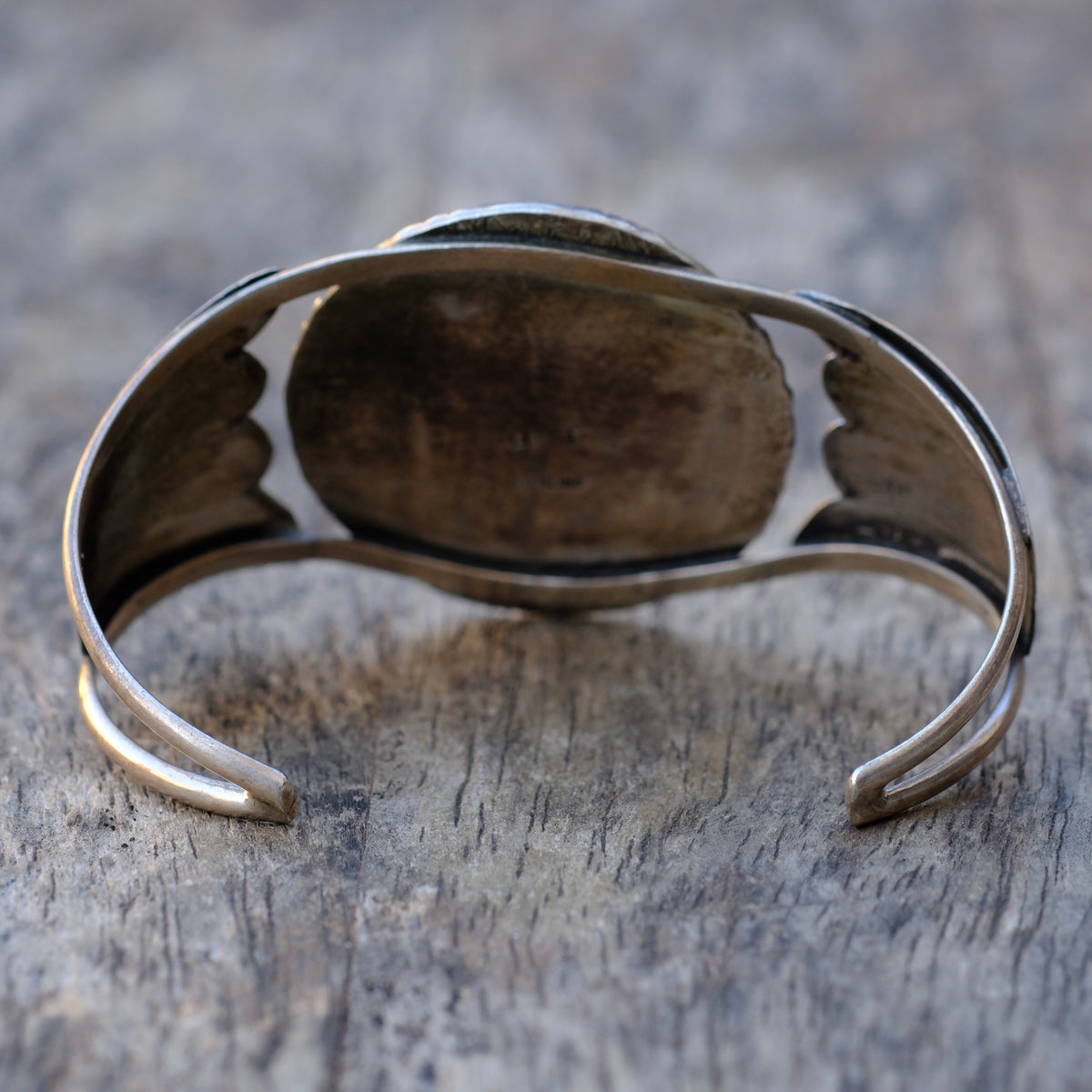Vintage Sterling Turquoise Winged Cuff Bracelet