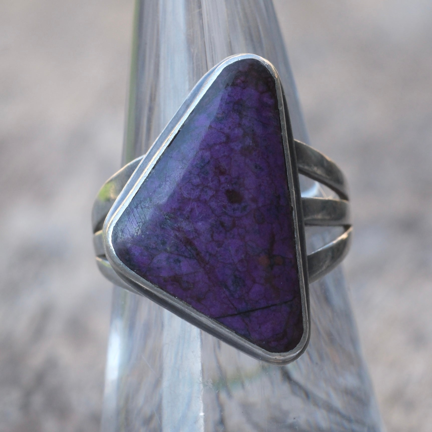 Vintage Sterling Sugilite Ring  6.5