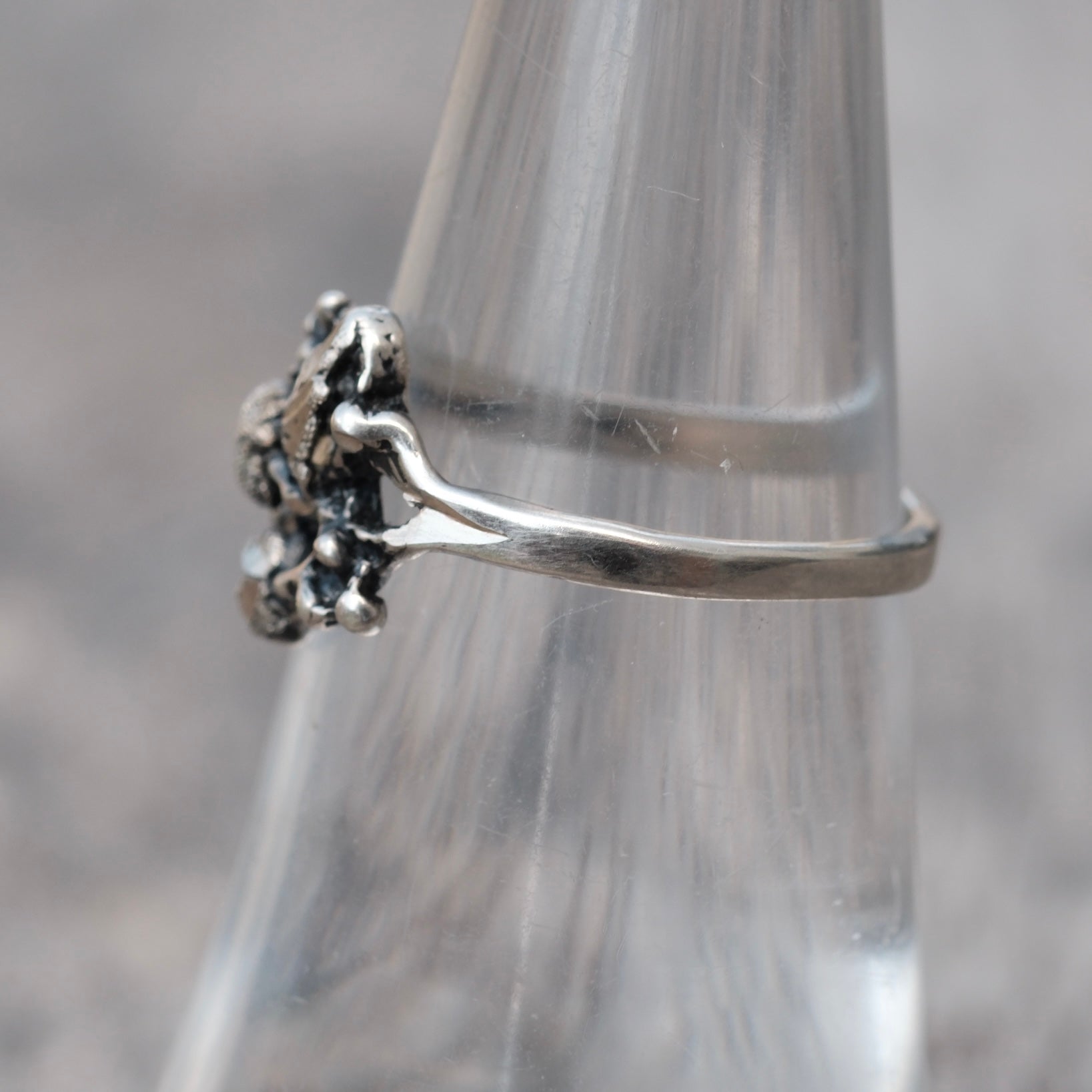 Vintage Sterling Leaf Ring 5.75