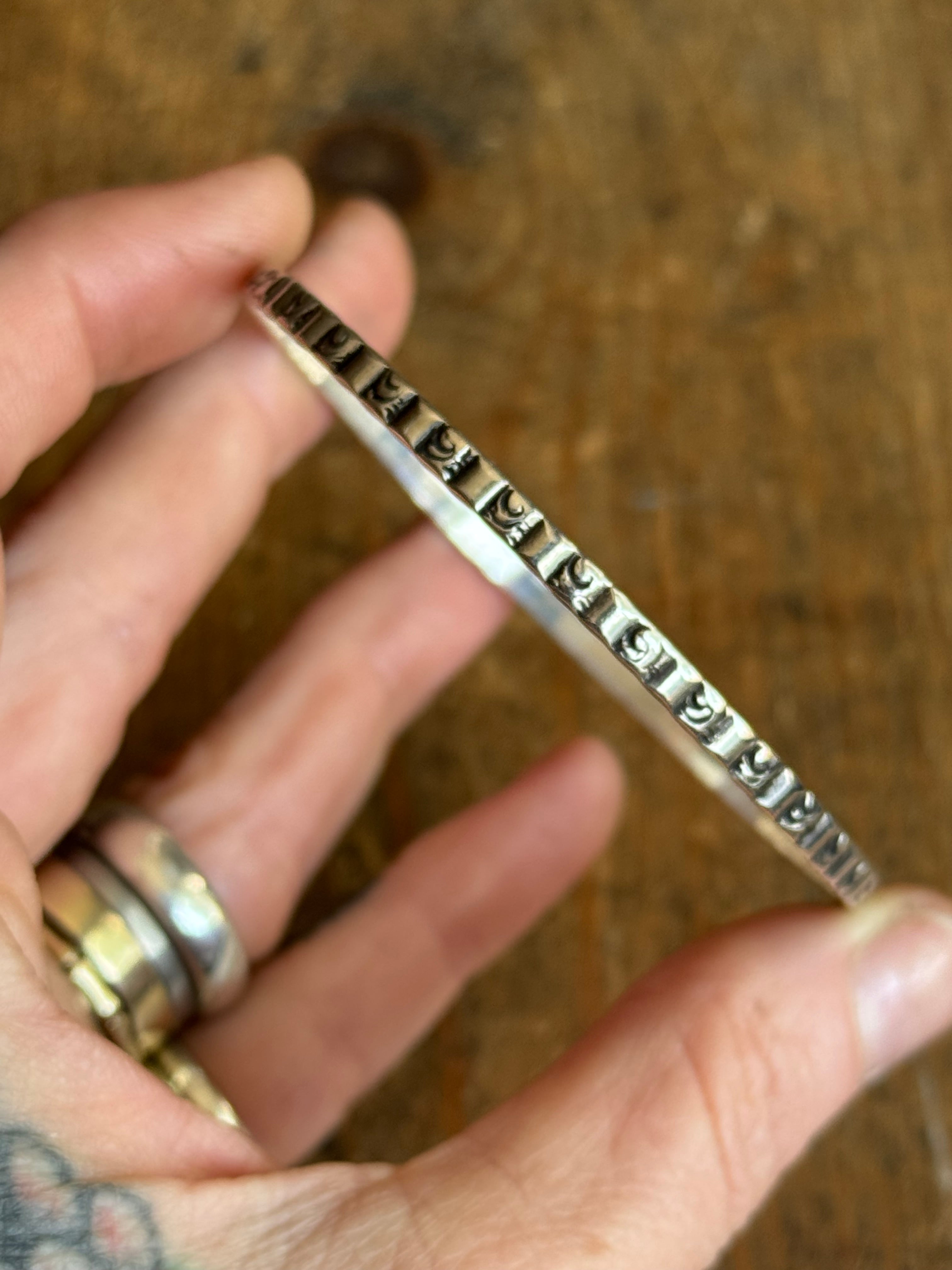Vintage Sterling Silver Stamped Bar Bangle