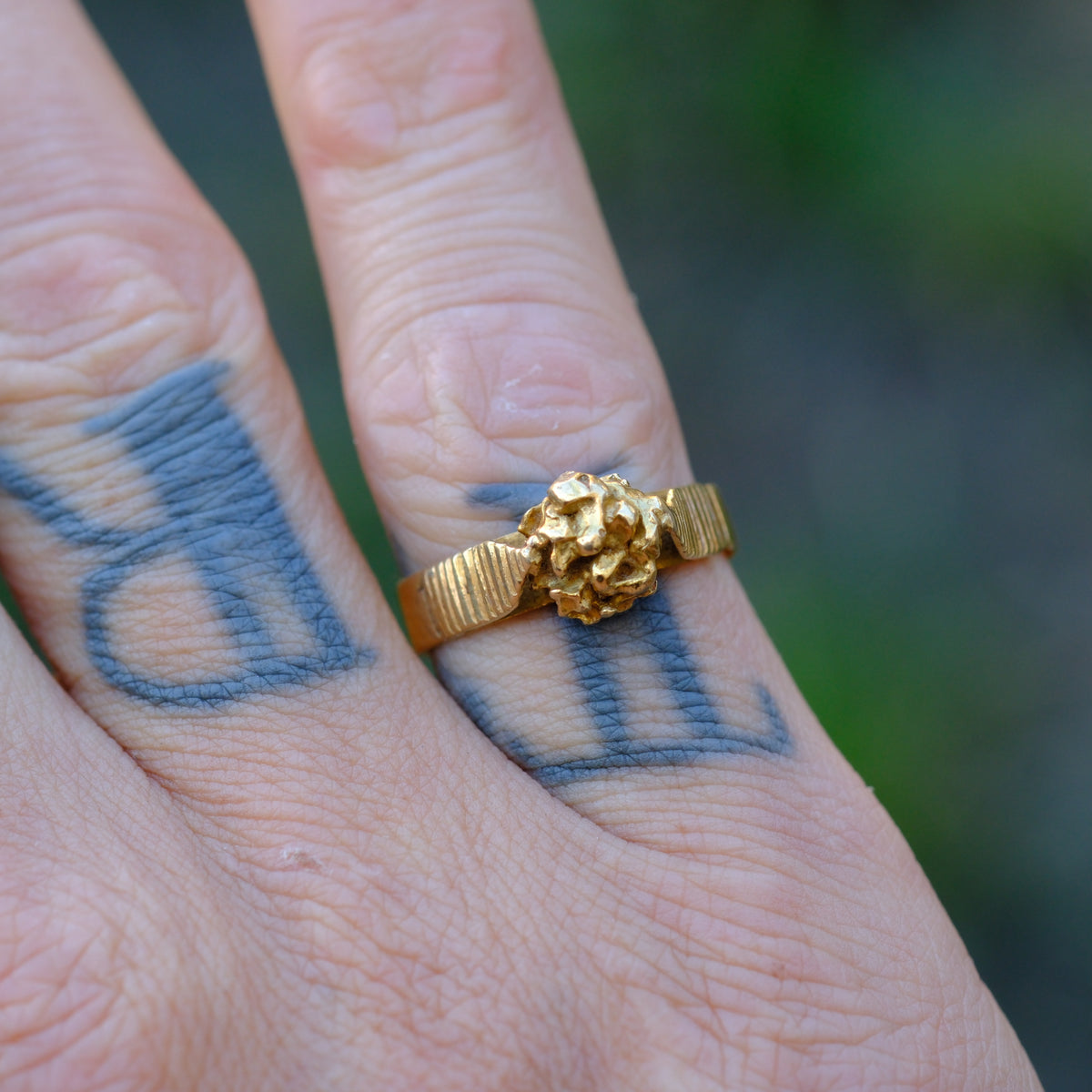 Vintage 14K Gold Nugget Ring 8