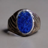 Vintage Sterling Lapis Signet Ring 11
