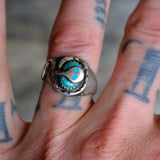 Vintage Sterling Turquoise Snake Effie Ring 10