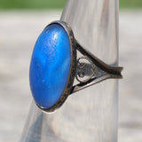 Vintage Sterling Blue Stone Ring 5.5
