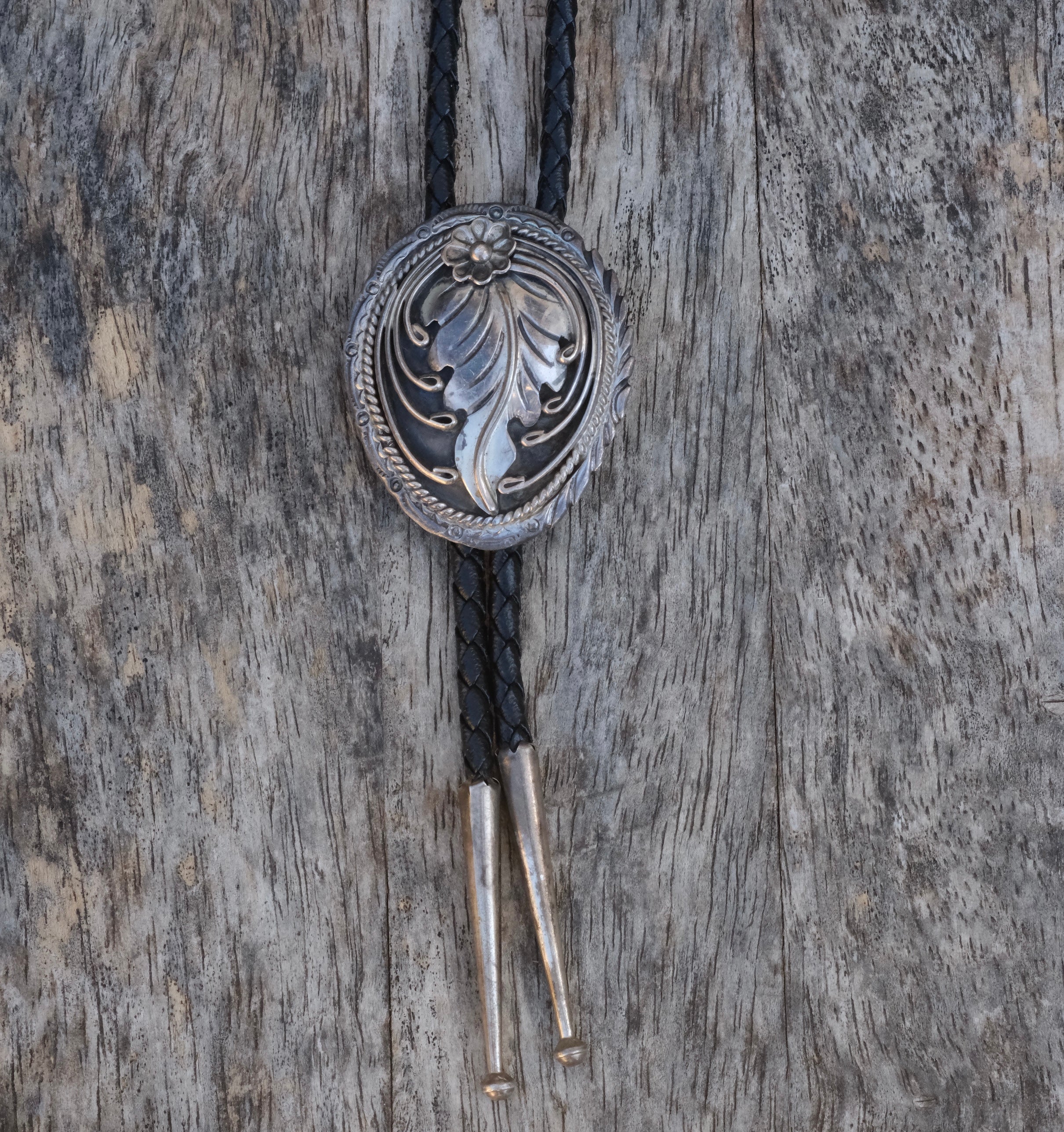 Vintage Sterling Silver Blossom Bolo Tie