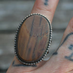 Vintage Sterling Jasper Ring 7.75