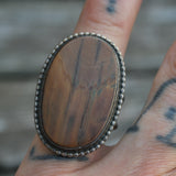 Vintage Sterling Jasper Ring 7.75