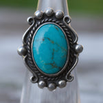 Vintage Sterling Turquoise Ring 4.75