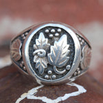 Vintage Sterling Silver Leaf Ring 12.5