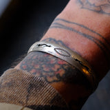 Vintage Sterling Silver Stamped Cuff Bracelet 6.5"