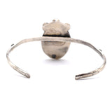 Vintage Sterling Purple Jasper Cuff Bracelet 6"