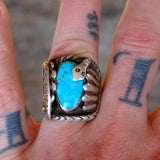 RARE Vintage Sterling Turquoise Snake Ring 8