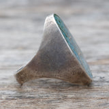 Vintage Sterling Crushed Turquoise Inlay Ring 8