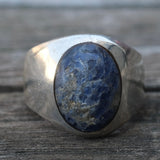 Vintage Sterling Sodalite Cab Ring 11.5