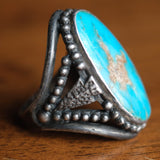 Vintage Sterling Turquoise Arrowhead Ring 7.5