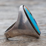 Vintage Sterling Multistone Inlay Ring 10