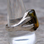 Vintage Sterling Tigers Eye Signet Ring 11.5