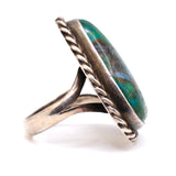 Vintage Sterling Chrysocolla Roper Ring 6.75