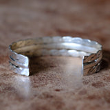 Vintage Sterling Silver Thick Braided Cuff Bracelet 7"