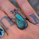 Vintage Sterling Turquoise Ring 9.75