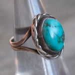 Vintage Sterling Turquoise Ring 6.5