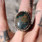 Vintage Sterling Bloodstone Roper Ring 8.5